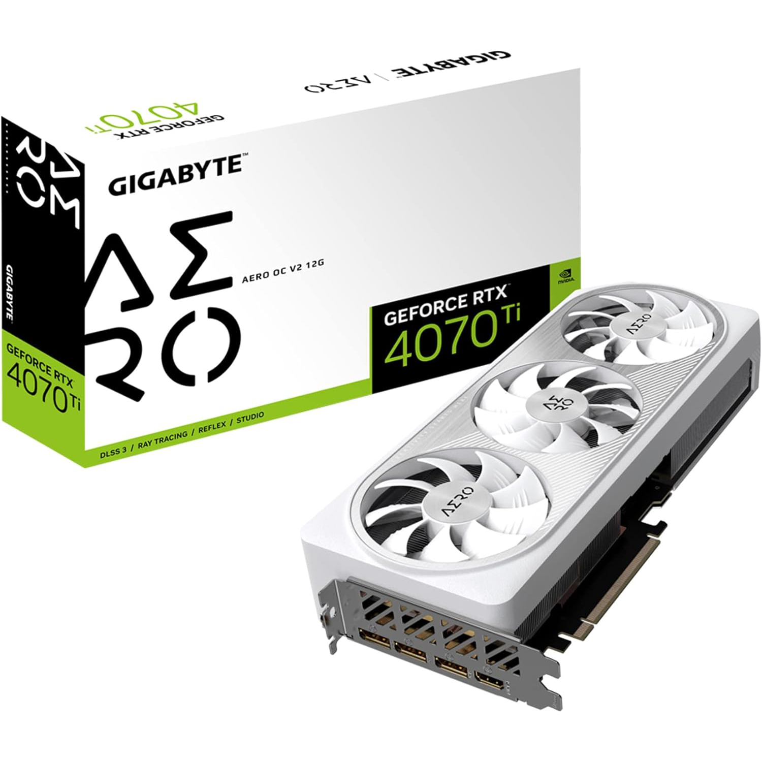 Gigabyte GeForce RTX 4070 Ti AERO OC V2 12G Graphics Card, 3X WINDFORCE Fans, 12GB 192-bit GDDR6X, GV-N407TAERO OCV2-12GD Video Card