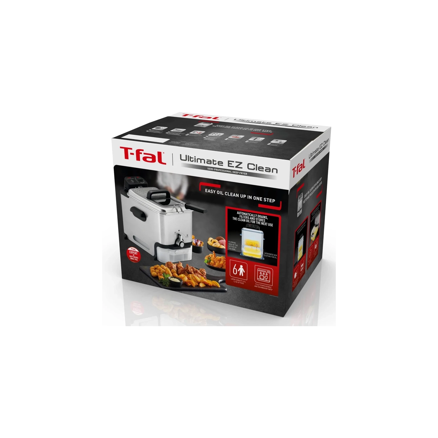 Ultimate EZ Clean Deep Fryer - 3.5L Stainless Steel Friteuse with Automatic Oil Filter Basket - Silver