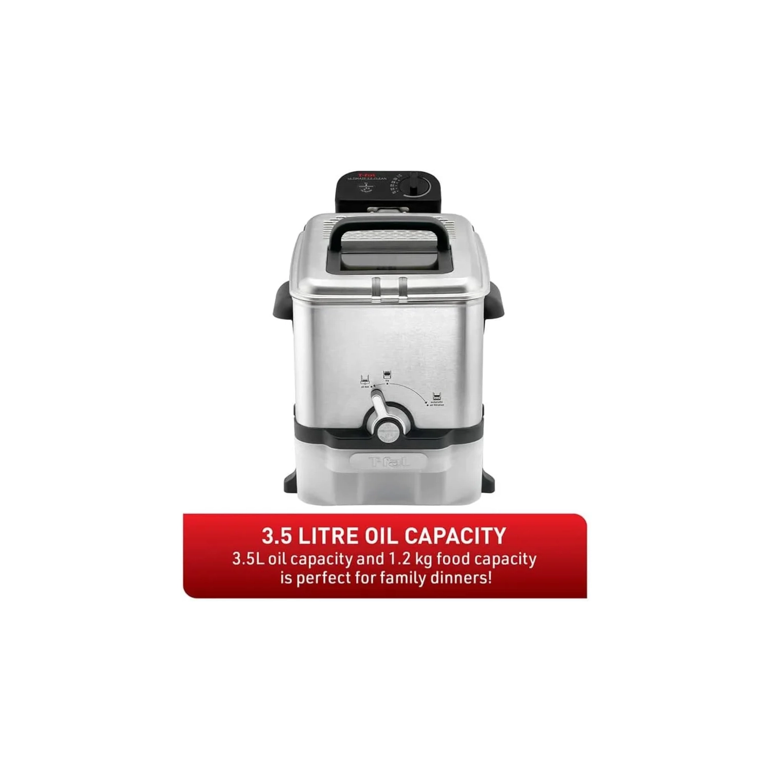 Ultimate EZ Clean Deep Fryer - 3.5L Stainless Steel Friteuse with 