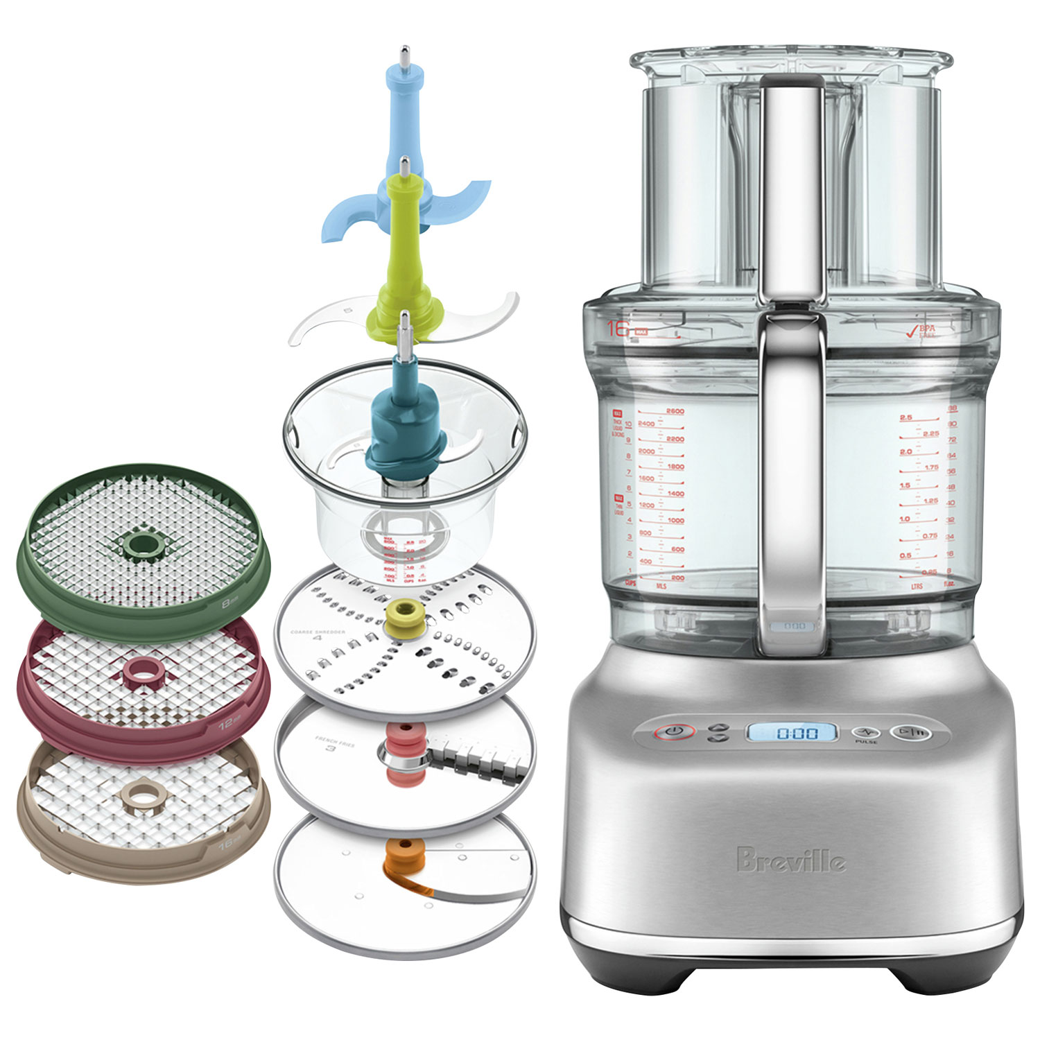 Breville Paradice Food Processor - 16-Cup - Brushed Stainless