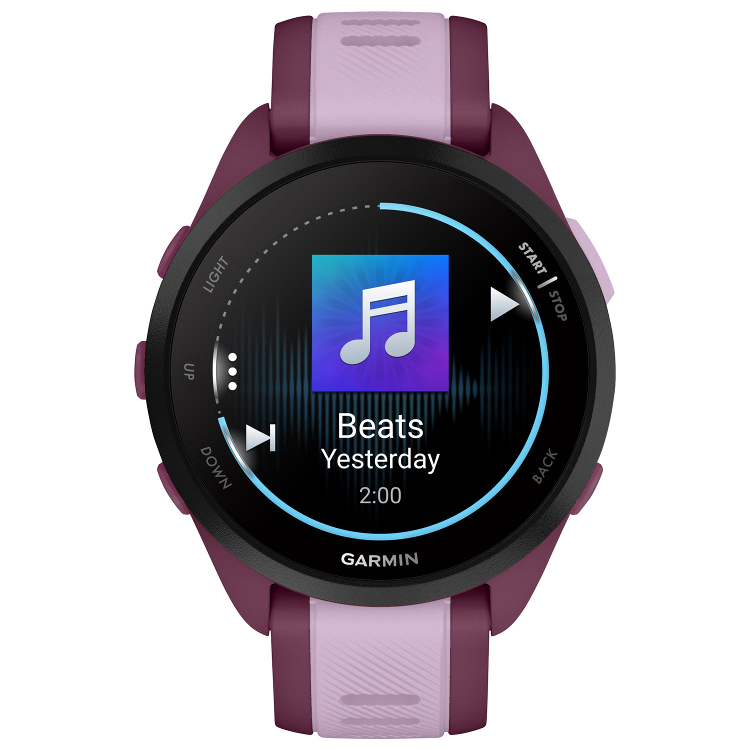 Garmin Forerunner 165 Music 45mm Bluetooth Running Smartwatch - Medium / Large - Berry/Lilac