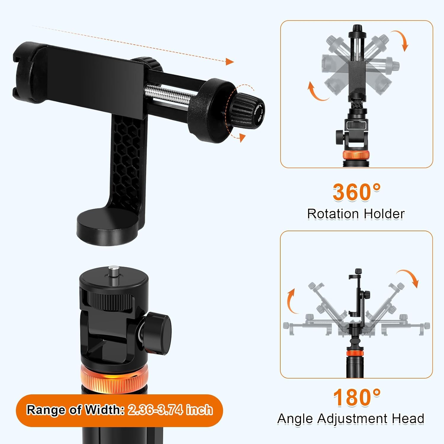 62" Phone Tripod for iPhone, Selfie Stick Tripod with Remote & GoPro Adapter, Solidest Travel Phone Tripod Stand Fit for iPhone 14 Pro Max 13