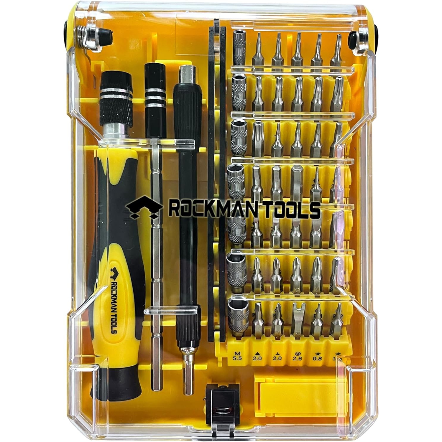 Rockman Tools Basics 45 PCS Precision Screwdriver Bit Set- 1PC Precision Bits Driver, 1PC 120mm Precision Magnetic Holder, 1PC 120mm Precision Spring