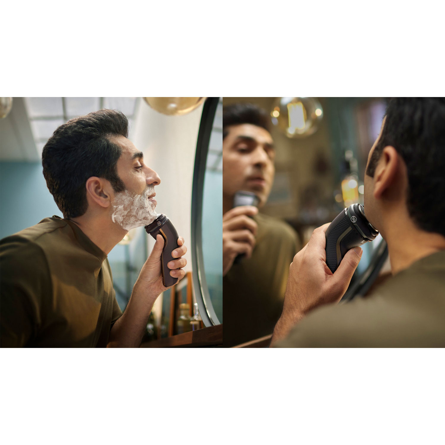 Rasoir rotatif sec/humide série 3200 de Philips - Doré cendré