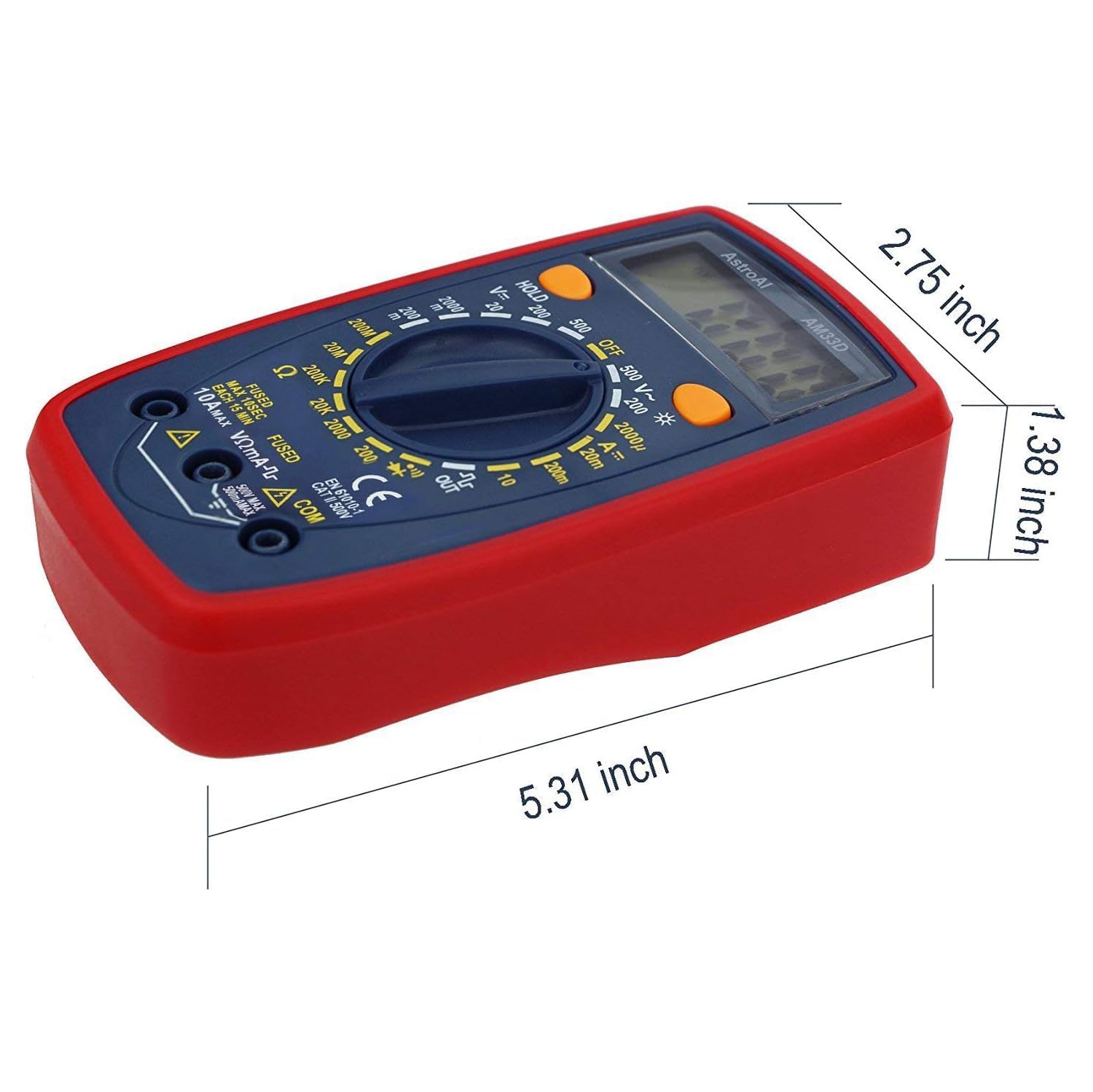 Multimeter 2000 Counts Digital Multimeter with DC AC Voltmeter and Ohm Volt Amp Tester ; Measures Voltage, Current, Resistance; Tests Live Wire,