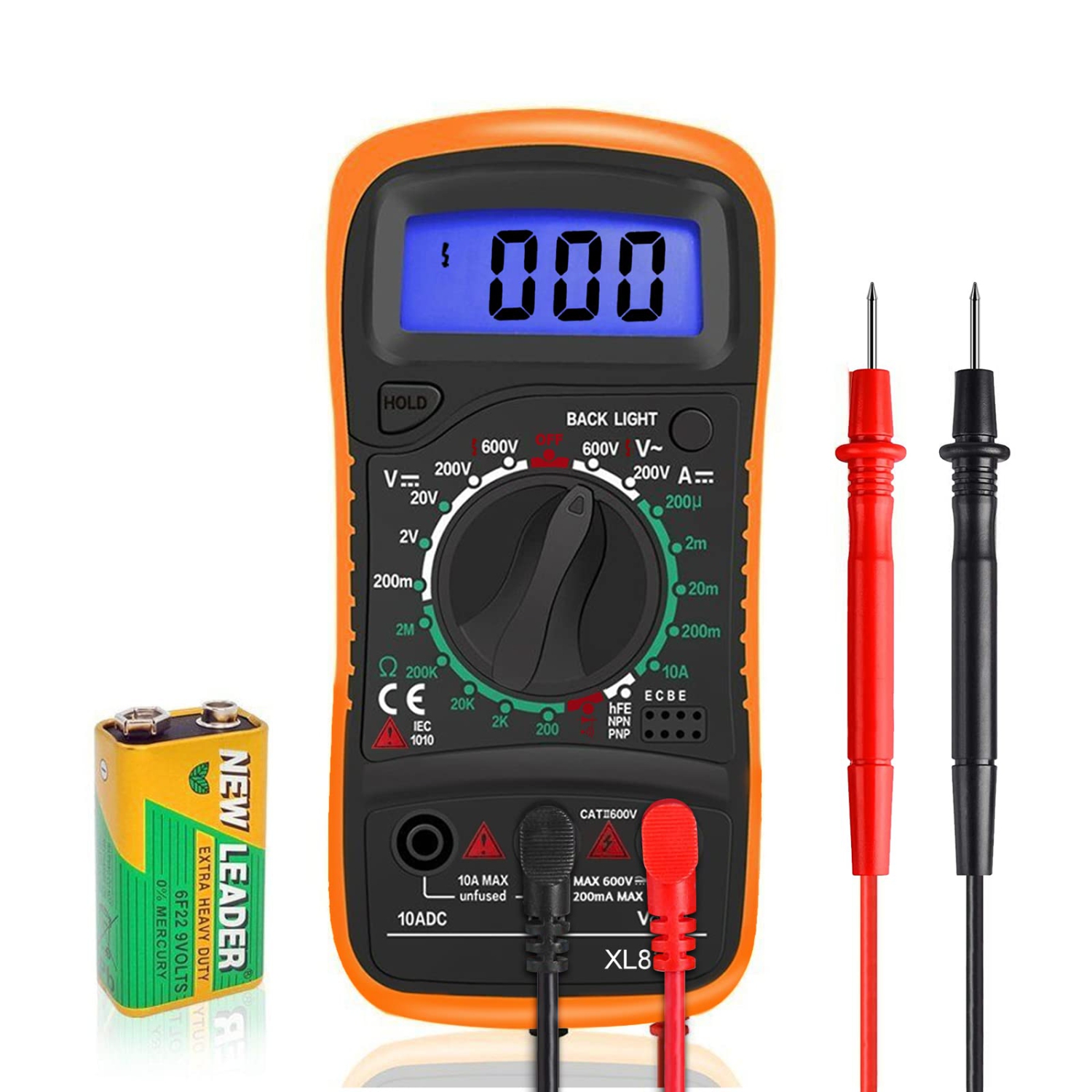 Digital Multimeter Voltmeter Battery Voltage Multi Tester AC DC Volt OHM Amp Current Meter Circuit Continuity Resistance Diode Electrical Tester with