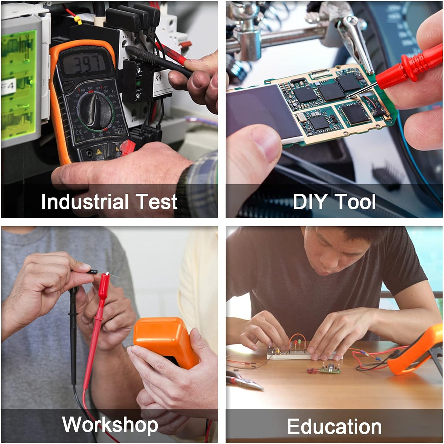 Digital Multimeter Voltmeter Battery Voltage Multi Tester AC DC Volt OHM Amp Current Meter Circuit Continuity Resistance Diode Electrical Tester with