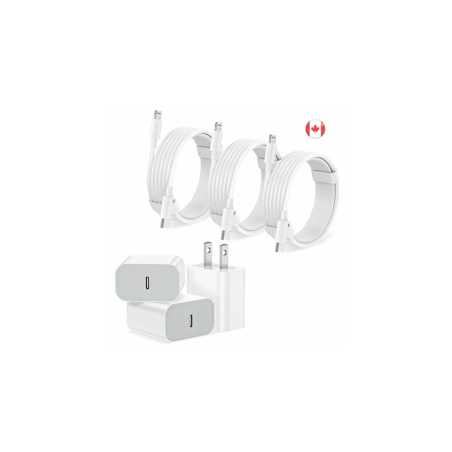 3-Pack USB-C Wall Charger Block with 6FT USB C to Lightning Cables for iPhone 14/14 Pro/14 Pro Max/13/13 Pro/12/12 Pro/12 Pro Max/11/Xs Max/XR/X -