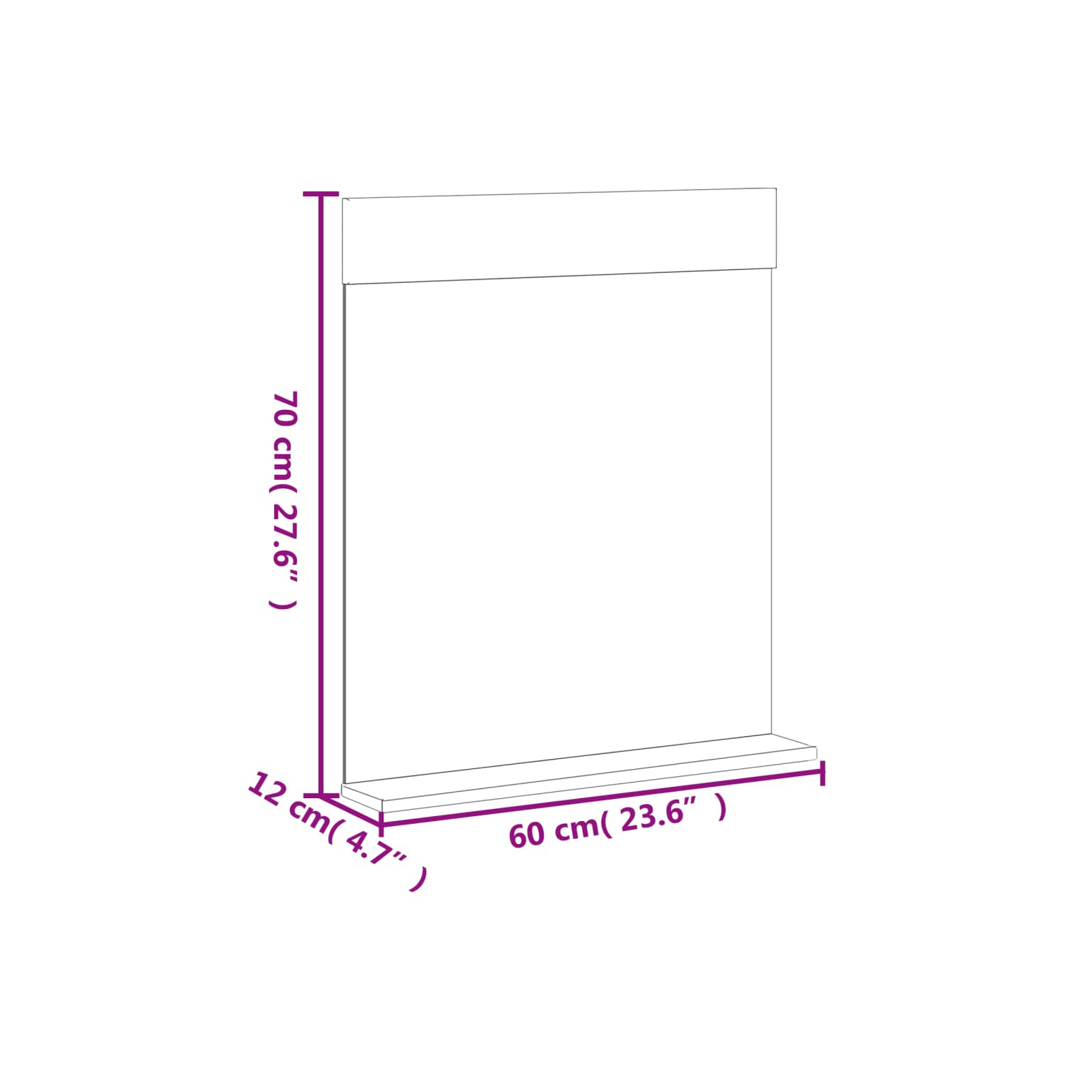 vidaXL Bathroom Mirror with Shelf BERG Black 60x12x70 cm Solid Wood