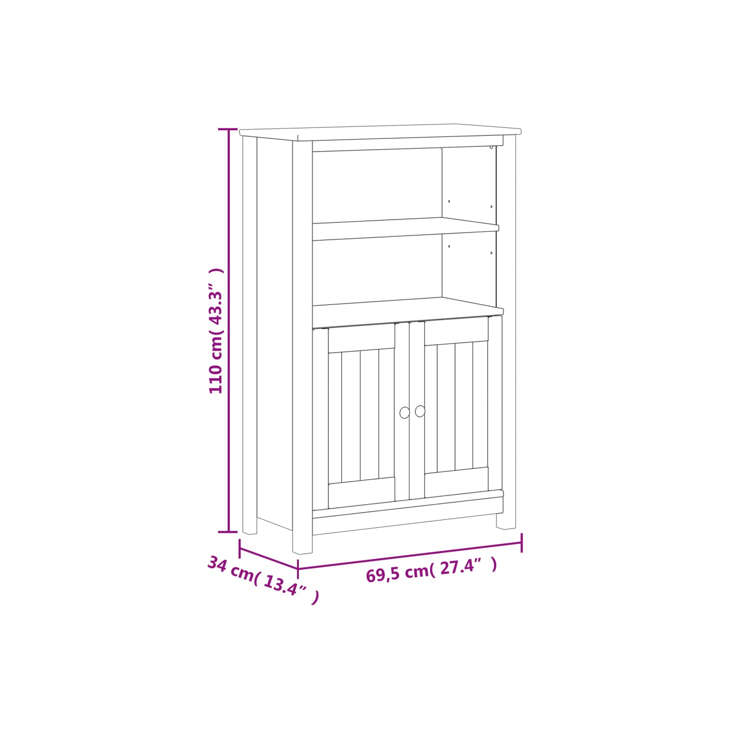 vidaXL 3 Piece Bathroom Furniture Set BERG White Solid Wood Pine