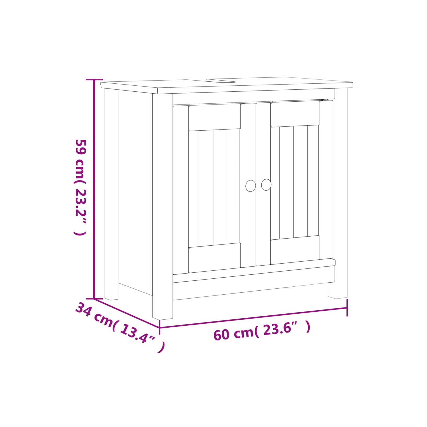 vidaXL 3 Piece Bathroom Furniture Set BERG White Solid Wood Pine