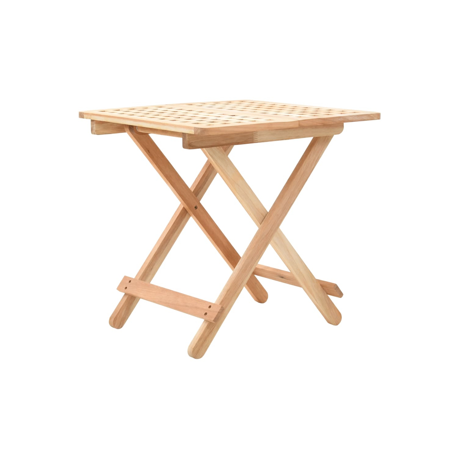 vidaXL Foldable Side Table Solid Walnut Wood 50x50x49 cm