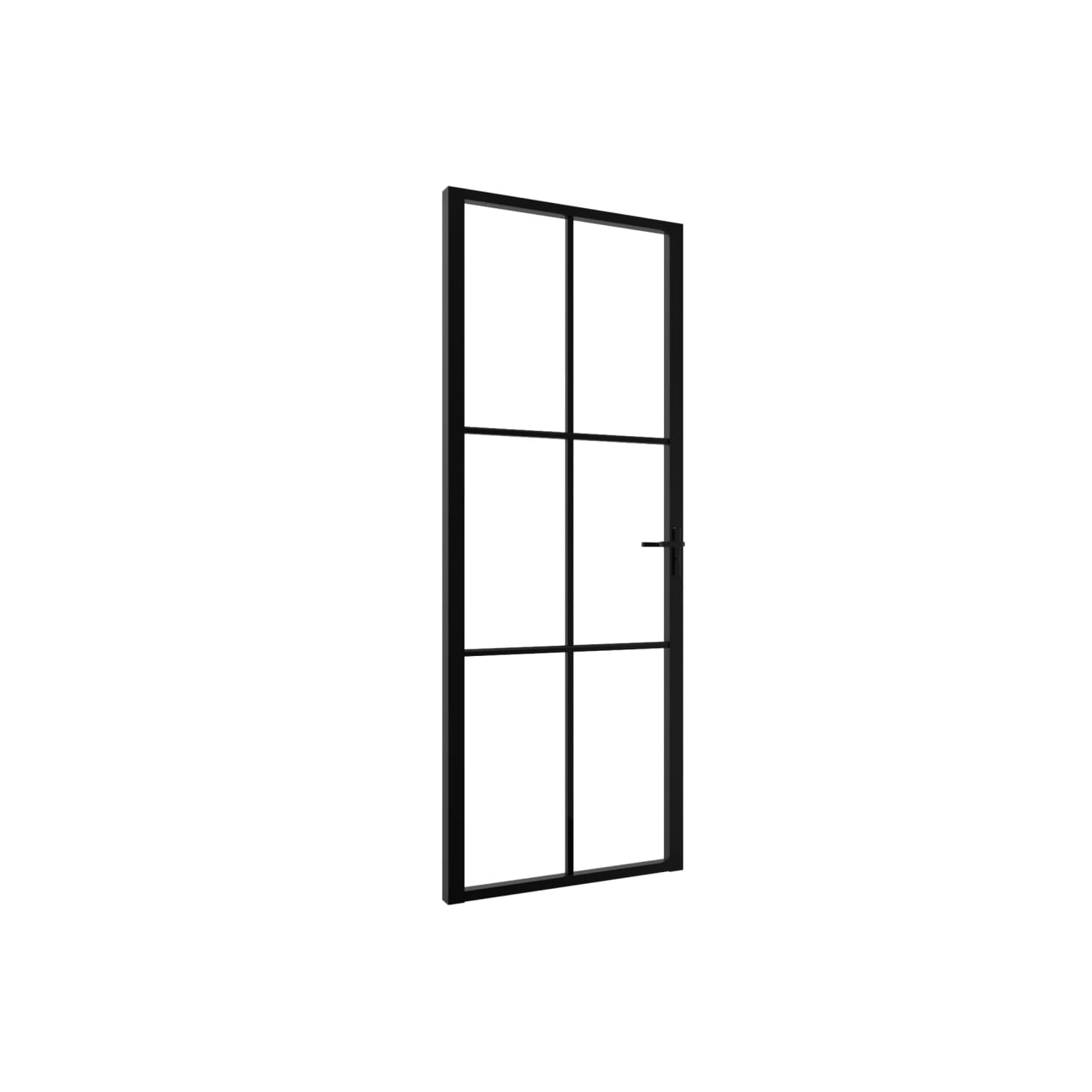 vidaXL Interior Door ESG Glass and Aluminium 76x201.5 cm Black