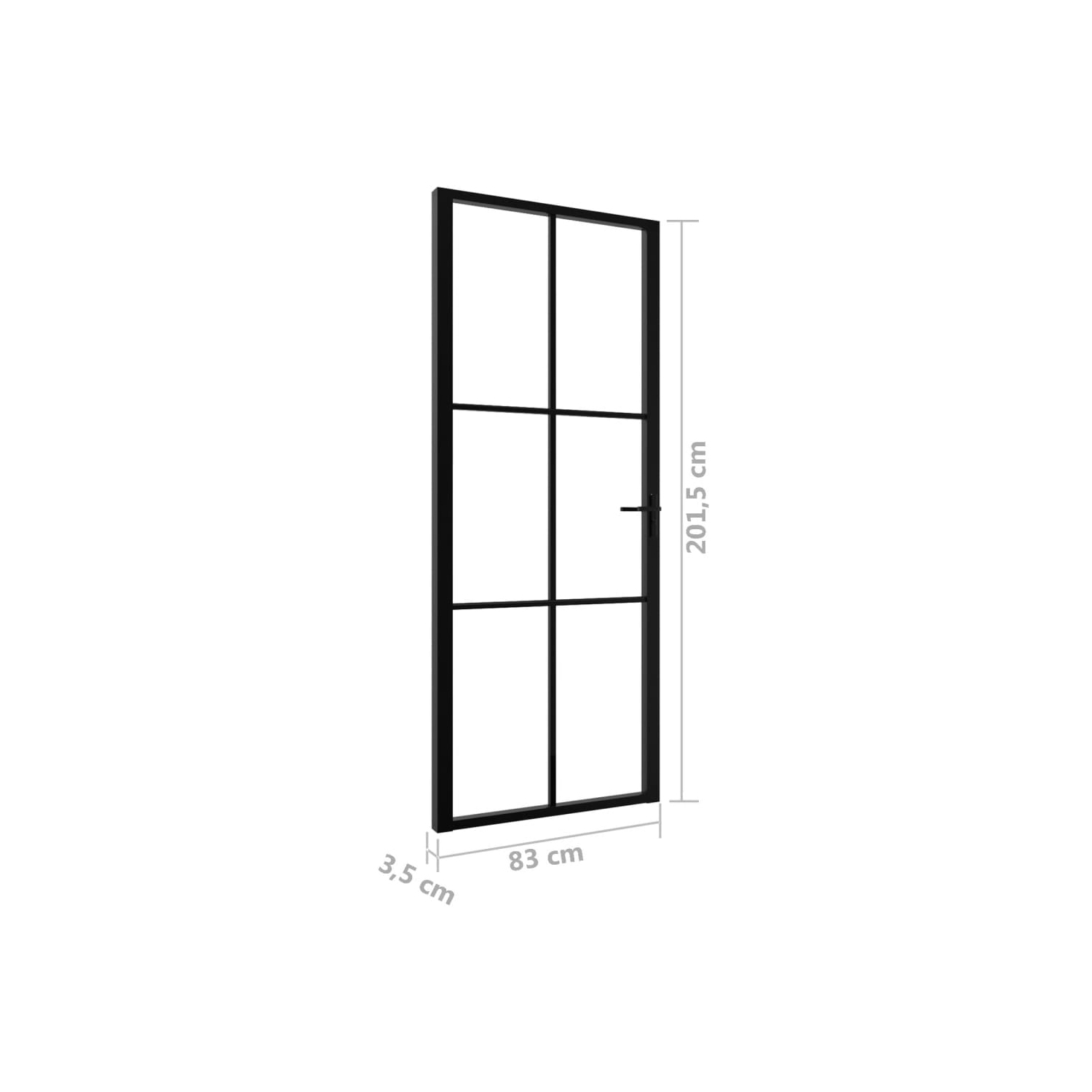 vidaXL Interior Door ESG Glass and Aluminium 83x201.5 cm Black