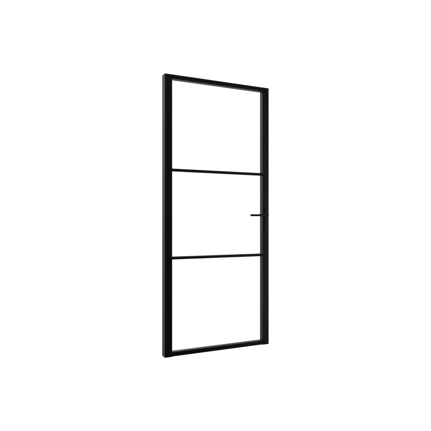 vidaXL Interior Door ESG Glass and Aluminium 102.5x201.5 cm Black