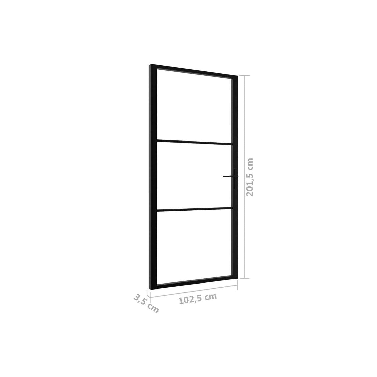 vidaXL Interior Door ESG Glass and Aluminium 102.5x201.5 cm Black