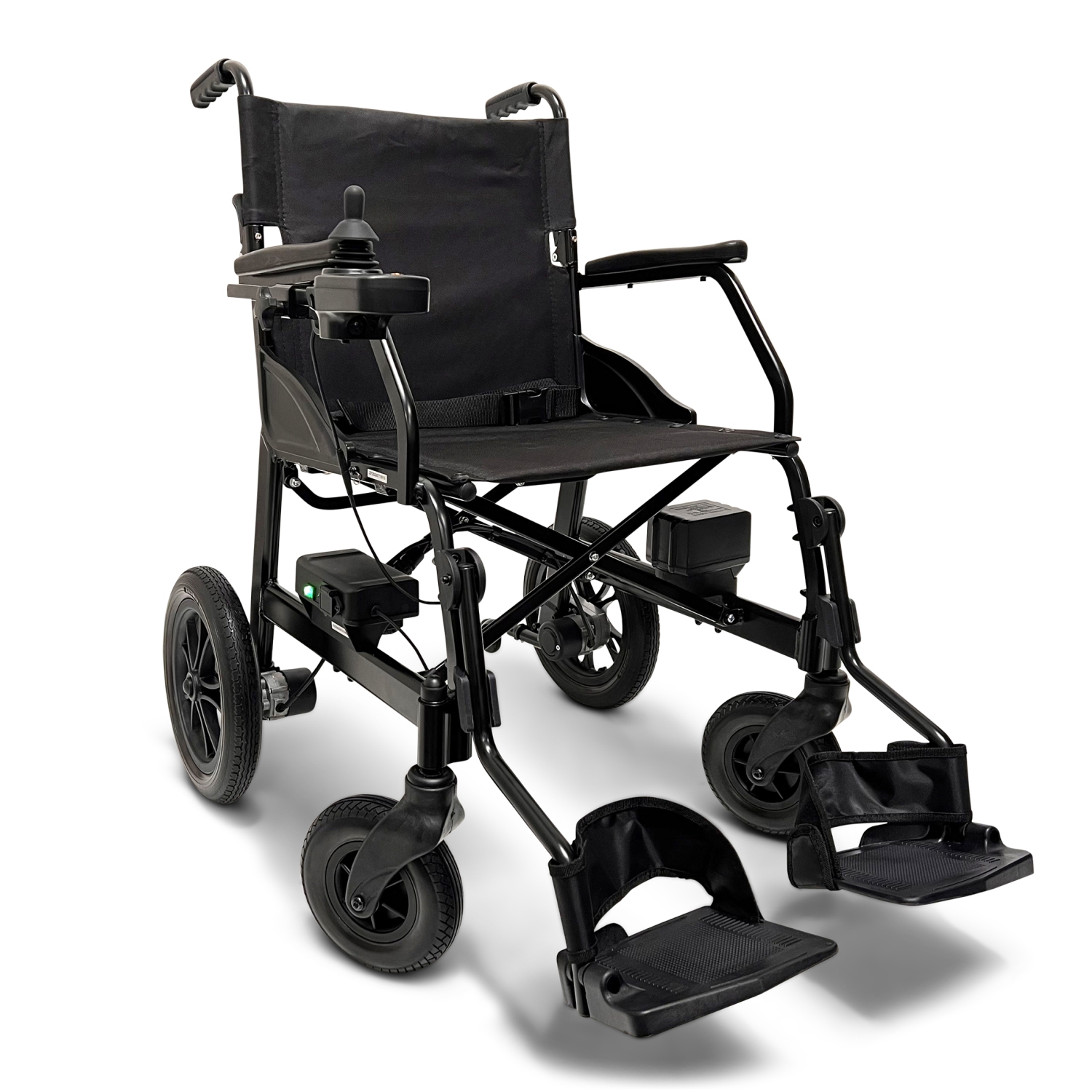 X-lite Ultra Lightweight Foldable Electric Wheelchair | Portable, Travel-Friendly | Dual Motor, 8 km Range | 360° Joystick Control | Airline Approved | Black
