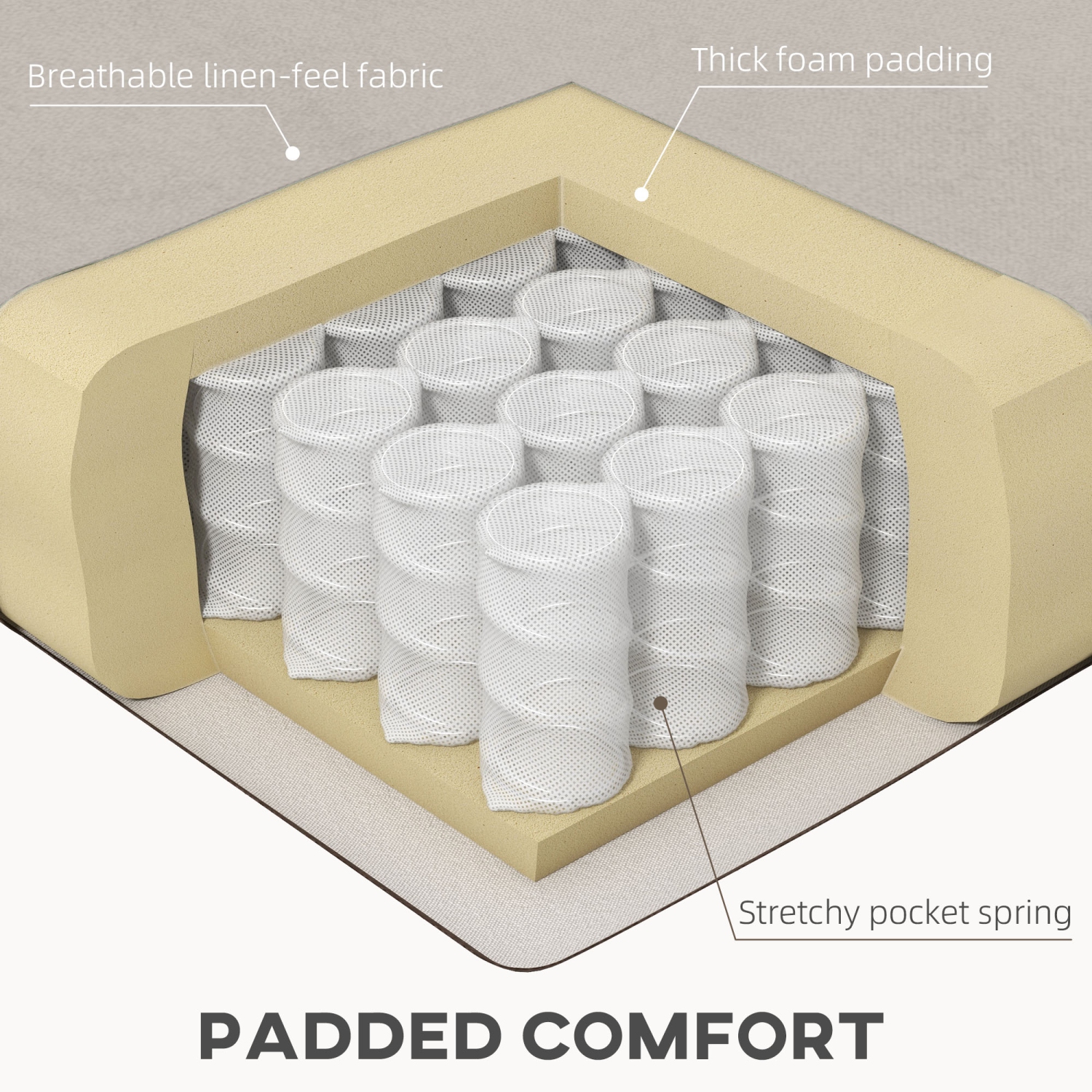 HOMCOM Convertible Sofa Bed with Adjustable Back, Button Tufted Sleeper Sofa Bed Couch with Wood Legs for Living Room, Guest Room, Apartment, Beige