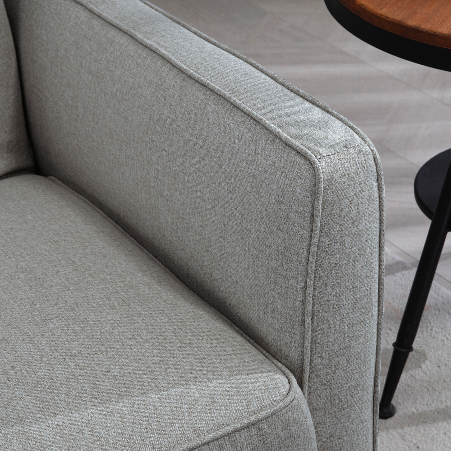 Canapé-lit convertible avec dossier réglable, canapé-lit capitonné à boutons avec pattes en bois pour le salon, la chambre, l'appartement, gris