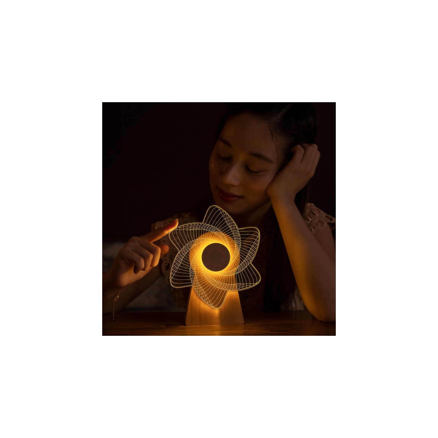 Bonsai Bright Musical Windmill Rotating LED Lamp Warm White Light