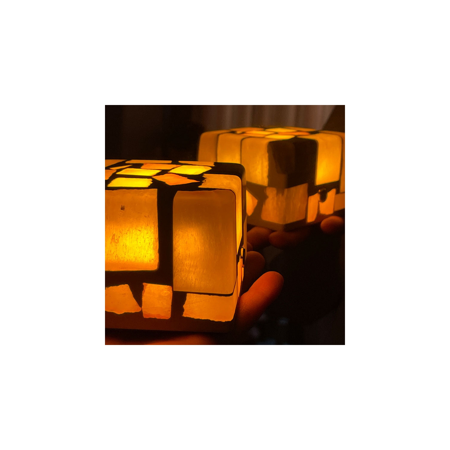 Bonsai Bright Crushed Stone Night Light with Charging Cable