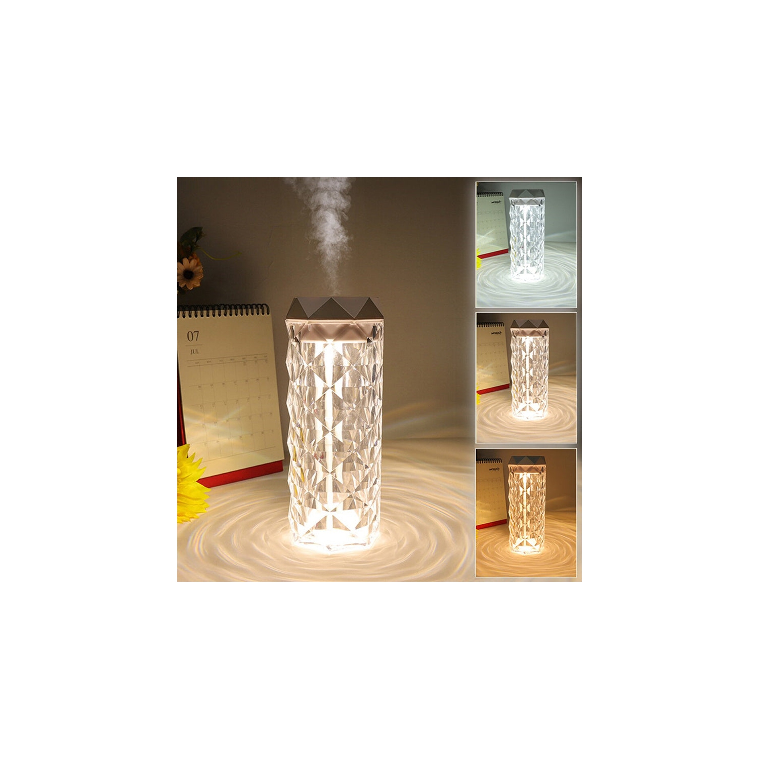 Bonsai Bright Air Humidifier Multicolored Crystal Table Lamp with USB