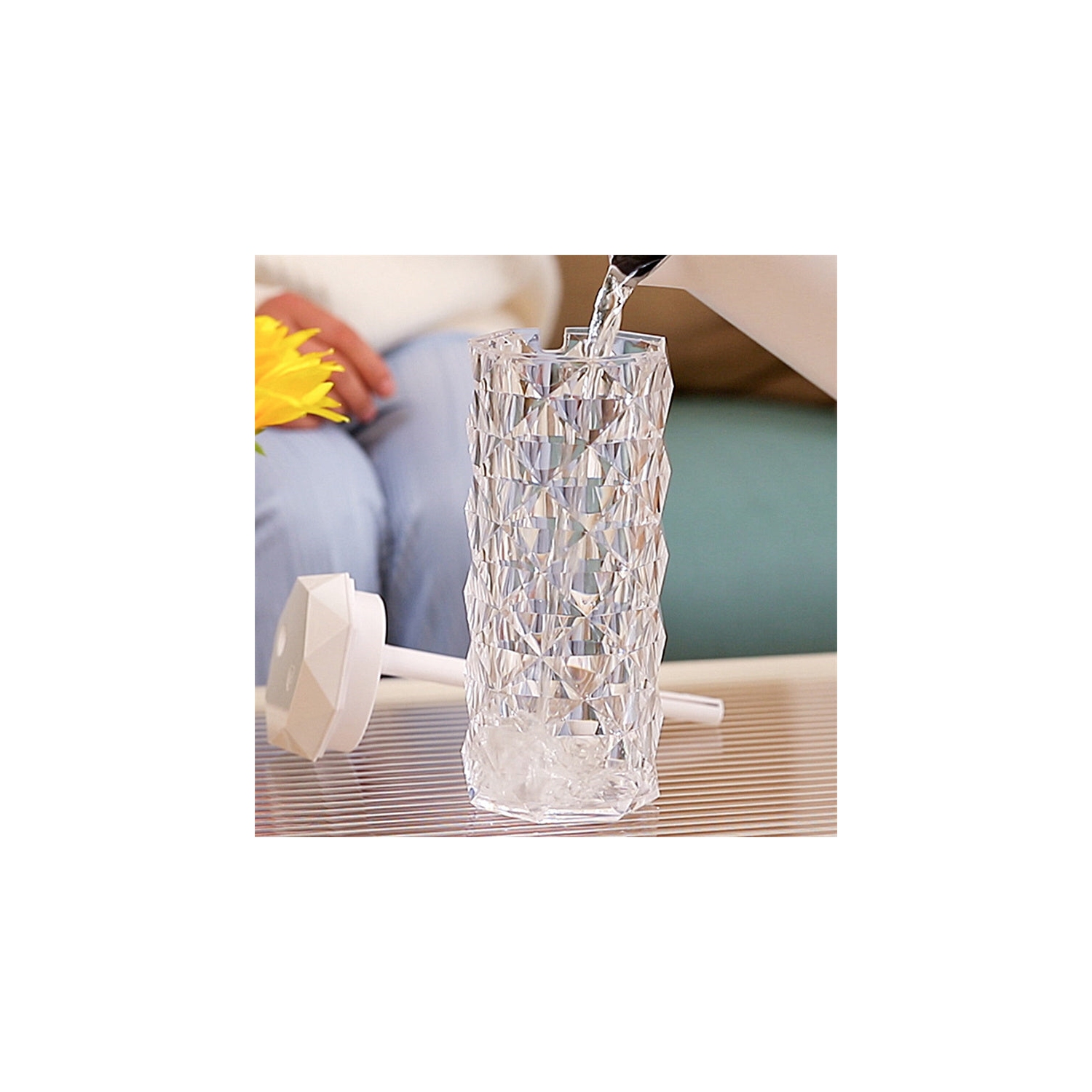 Bonsai Bright Air Humidifier Multicolored Crystal Table Lamp with USB