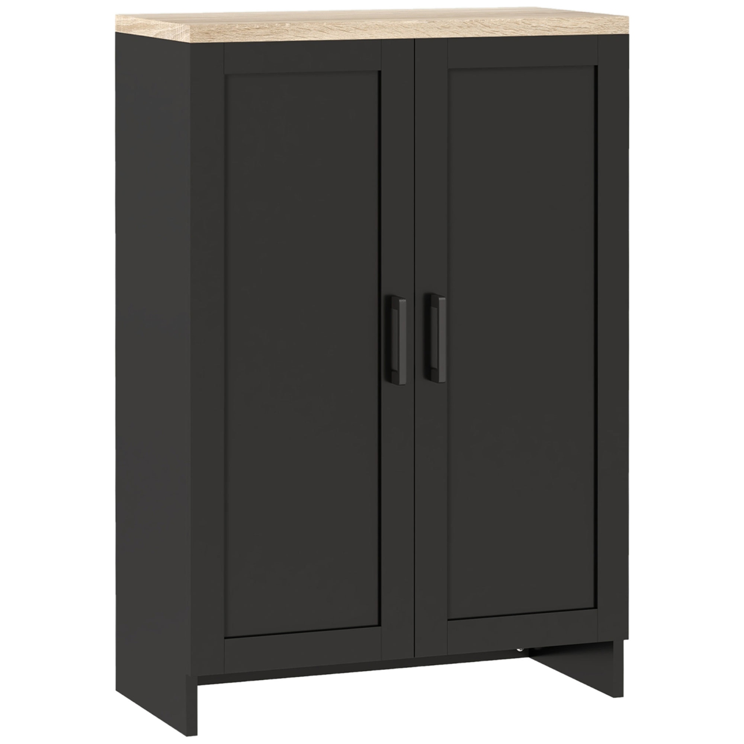 HOMCOM Modern Buffet Cabinet with Storage, 24" Narrow Sideboard, Kitchen Storage Cabinet with 2 Shaker Doors and Adjustable Shelf, Black