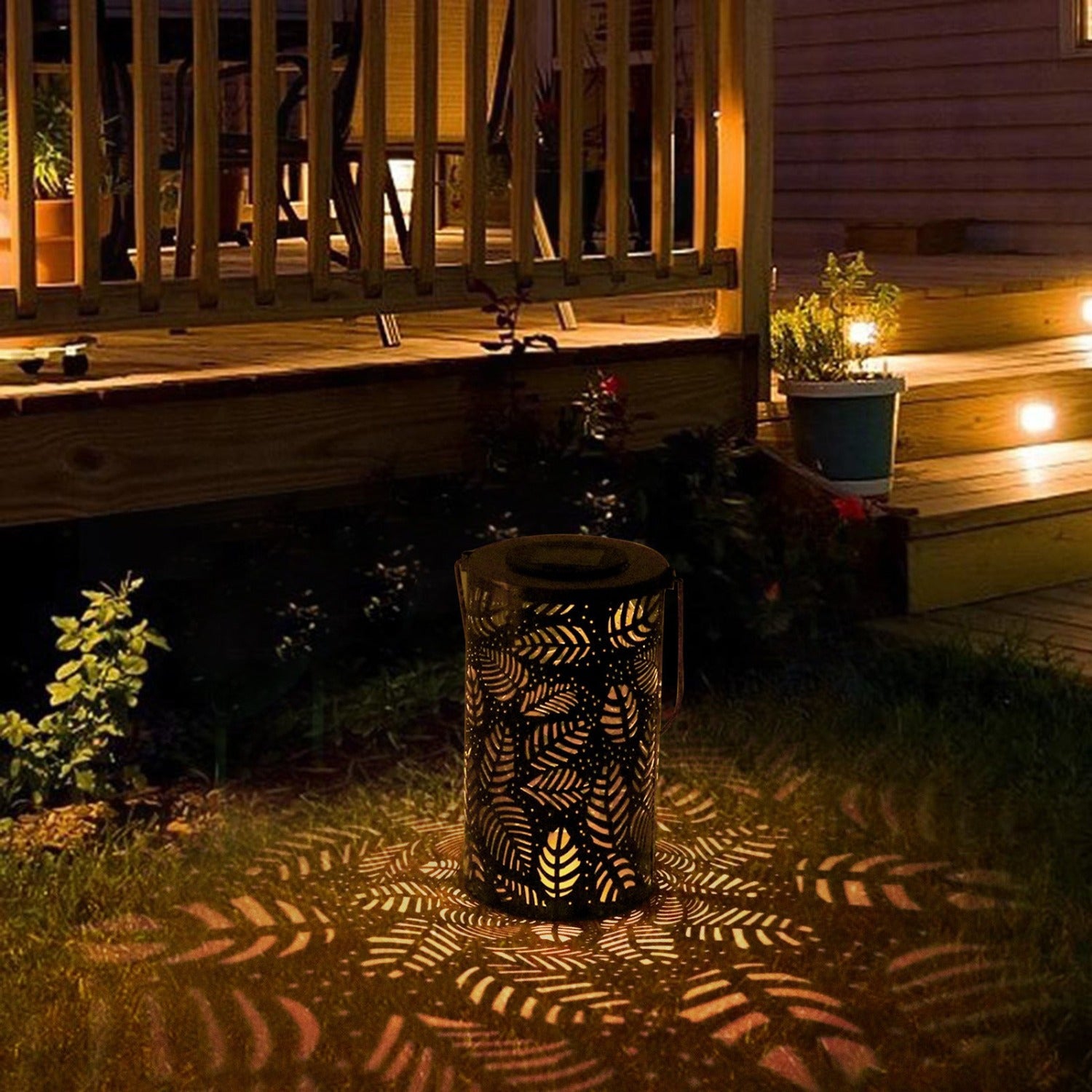 Bonsai Bright Luminous Leaf LED Lantern Warm White Outdoor Light