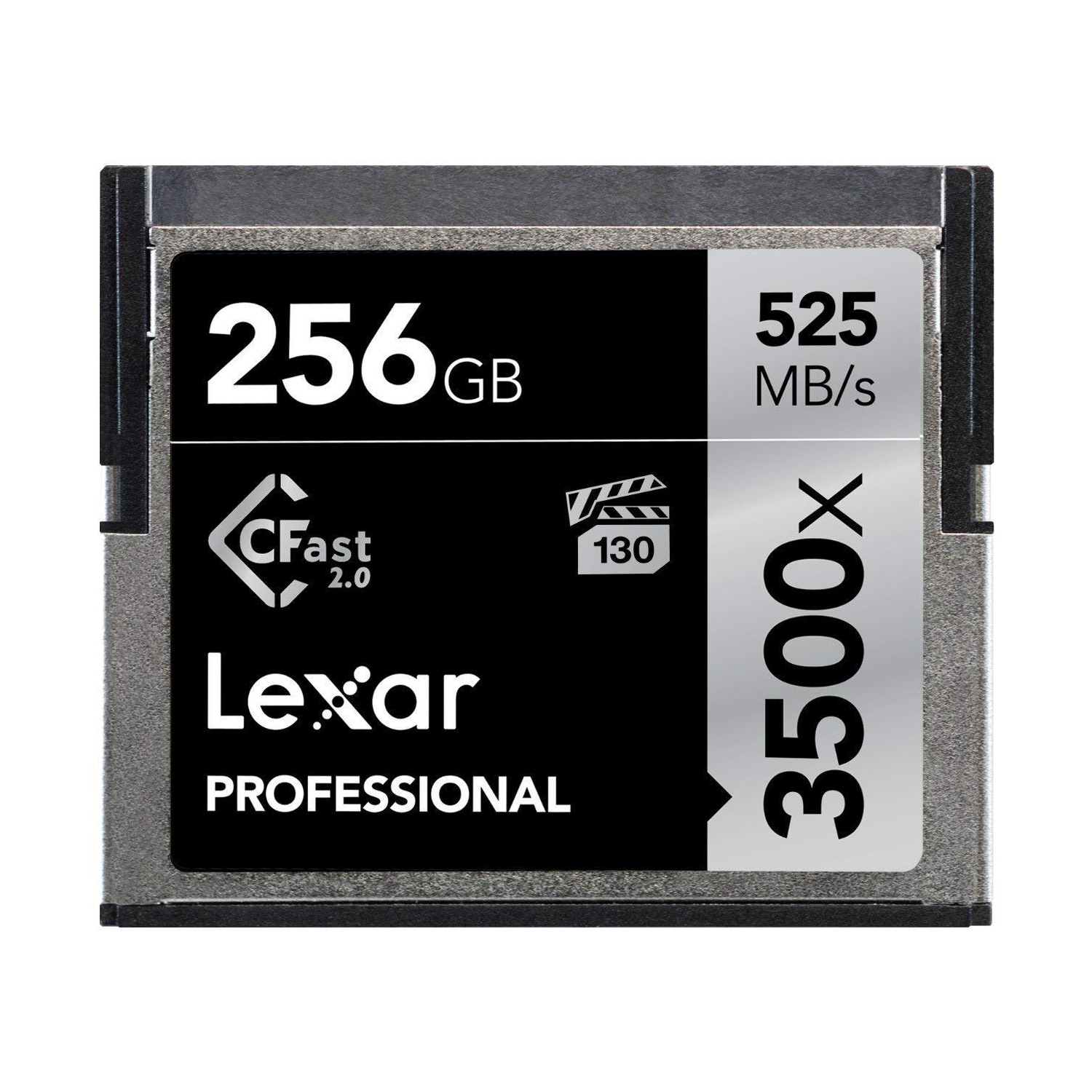 Carte mémoire 256&nbsp;Go CFast 3500x de 2,0 Go Professional de Lexar, jusqu'à 525MB Mo/s en lecture, pour cinéaste, réalisateur, créateur de contenu