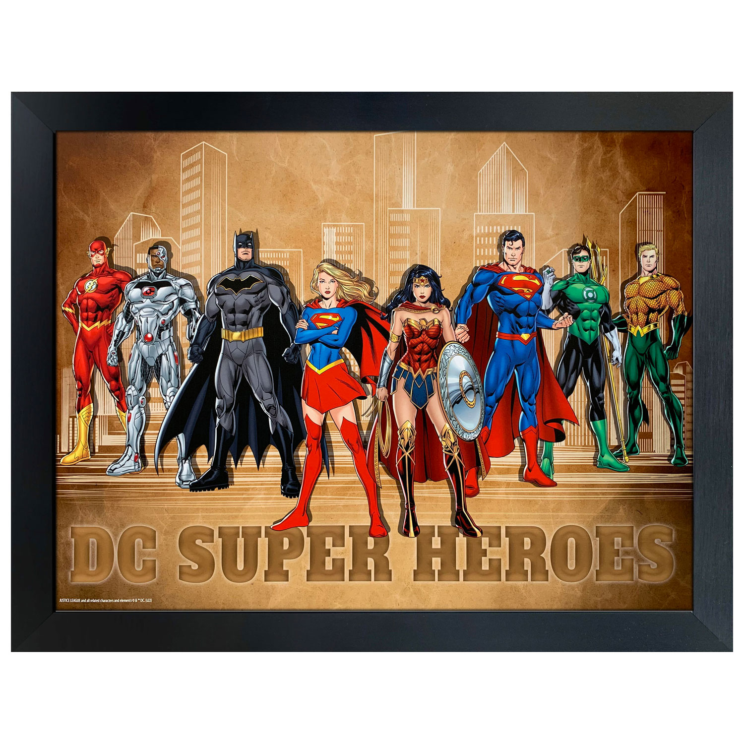 Frameworth DC Super Heroes City Framed Collage (34x26")