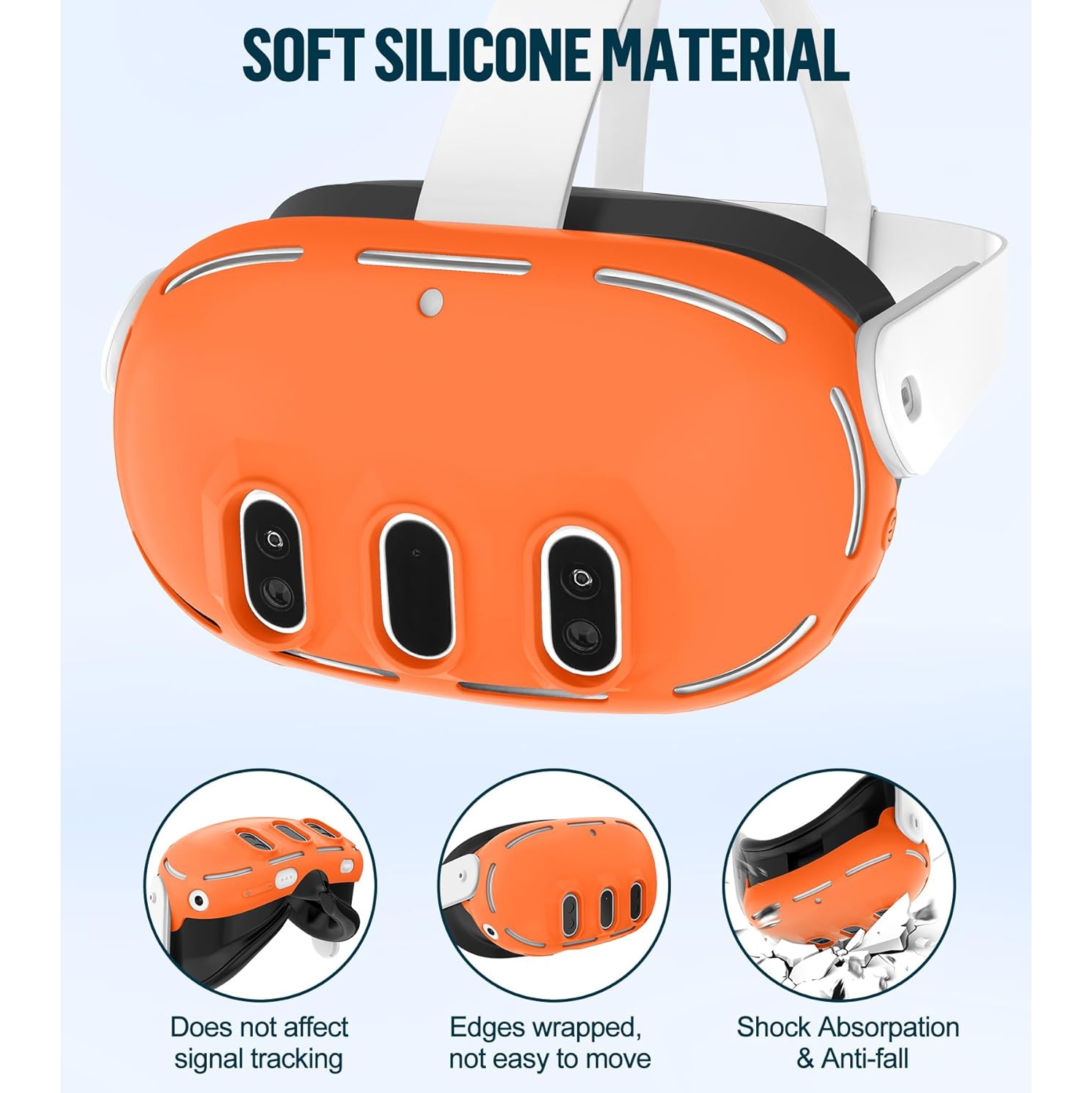 Silicone Cover Set Compatible with Oculus/Meta Quest 3, VR Accessories Protective Cover Includes Controller Grips, Front Shell Headset Cover and Face