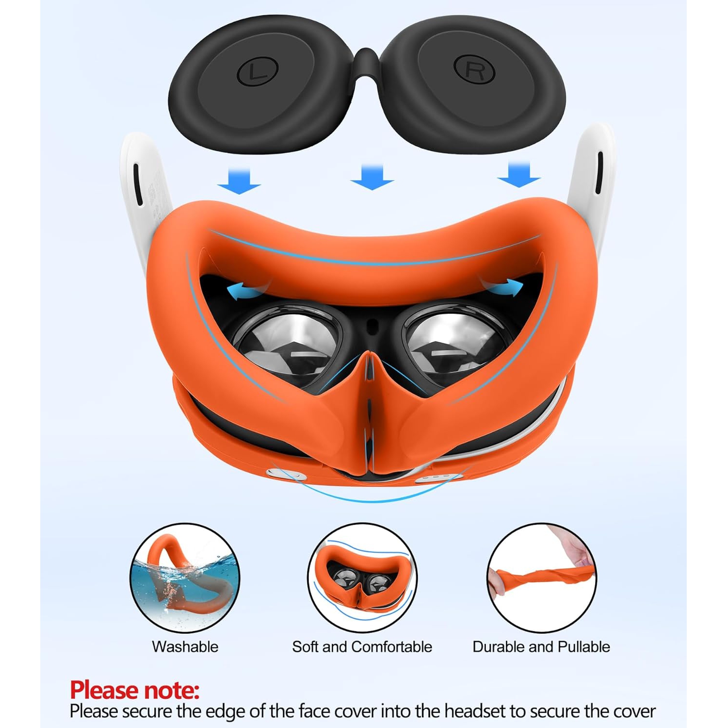 Silicone Cover Set Compatible with Oculus/Meta Quest 3, VR Accessories Protective Cover Includes Controller Grips, Front Shell Headset Cover and Face