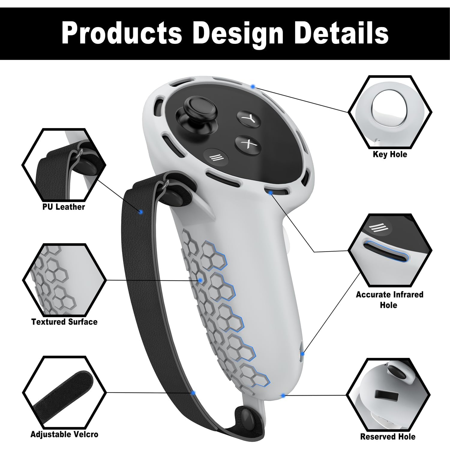 Protective Cover for Oculus/Meta Quest 3 Accessories, Silicone Controllers Grip Cover Protector, Soft Shell Skin with Face Cover and Lens Cover by