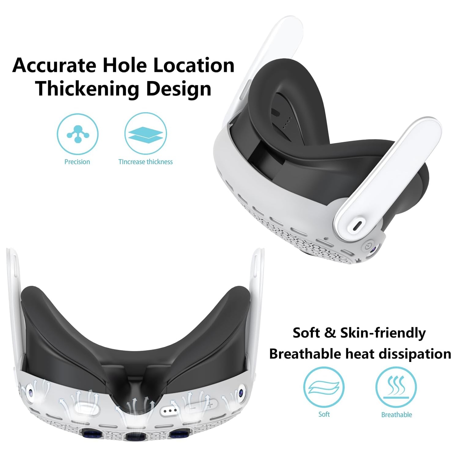 Protective Cover for Oculus/Meta Quest 3 Accessories, Silicone Controllers Grip Cover Protector, Soft Shell Skin with Face Cover and Lens Cover by