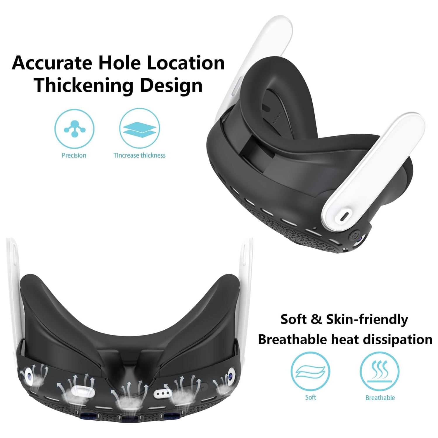 Étui protecteur pour accessoires Oculus/Meta Quest 3, protecteur de couvercle de manette en silicone, habillage souple avec couvre-visage et