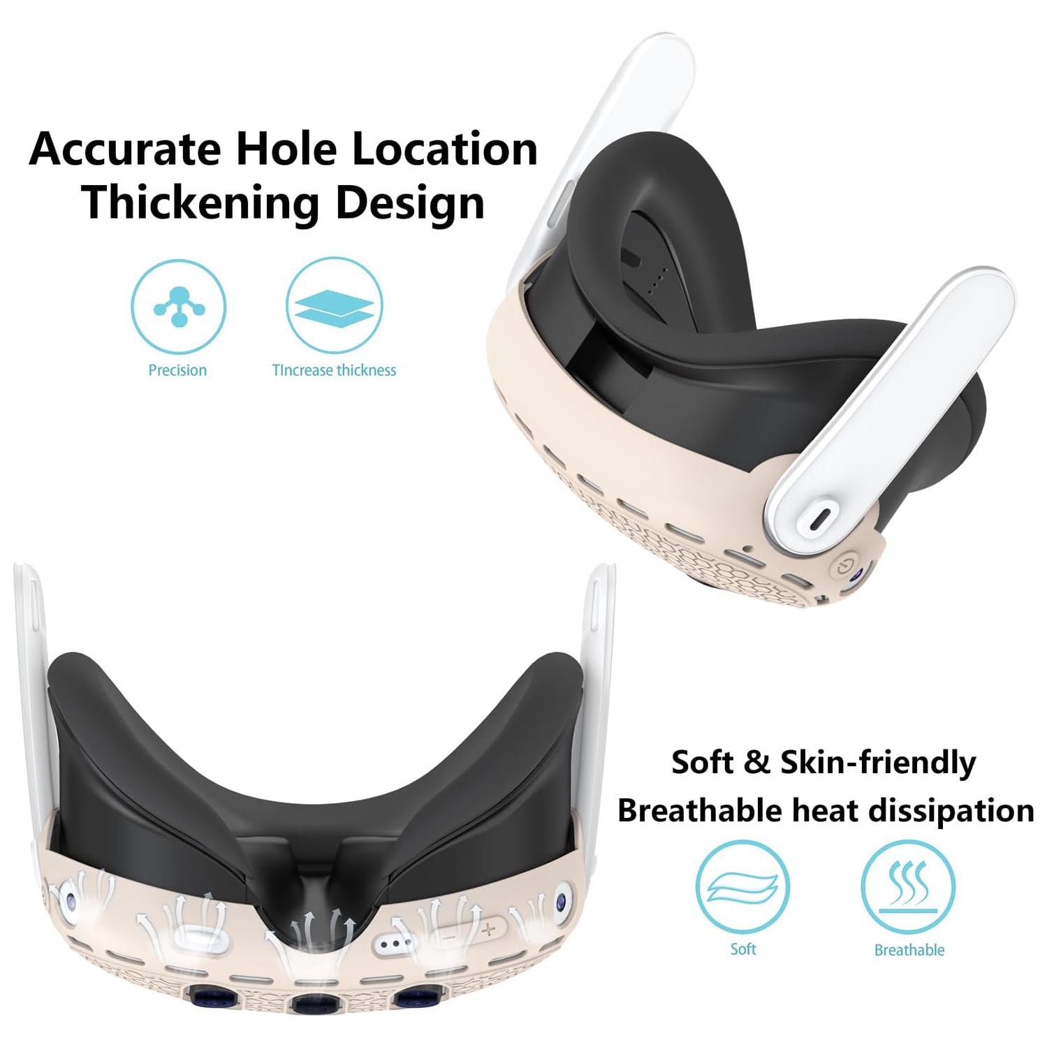 Protective Cover for Oculus/Meta Quest 3 Accessories, Silicone Controllers Grip Cover Protector, Soft Shell Skin with Face Cover and Lens Cover by