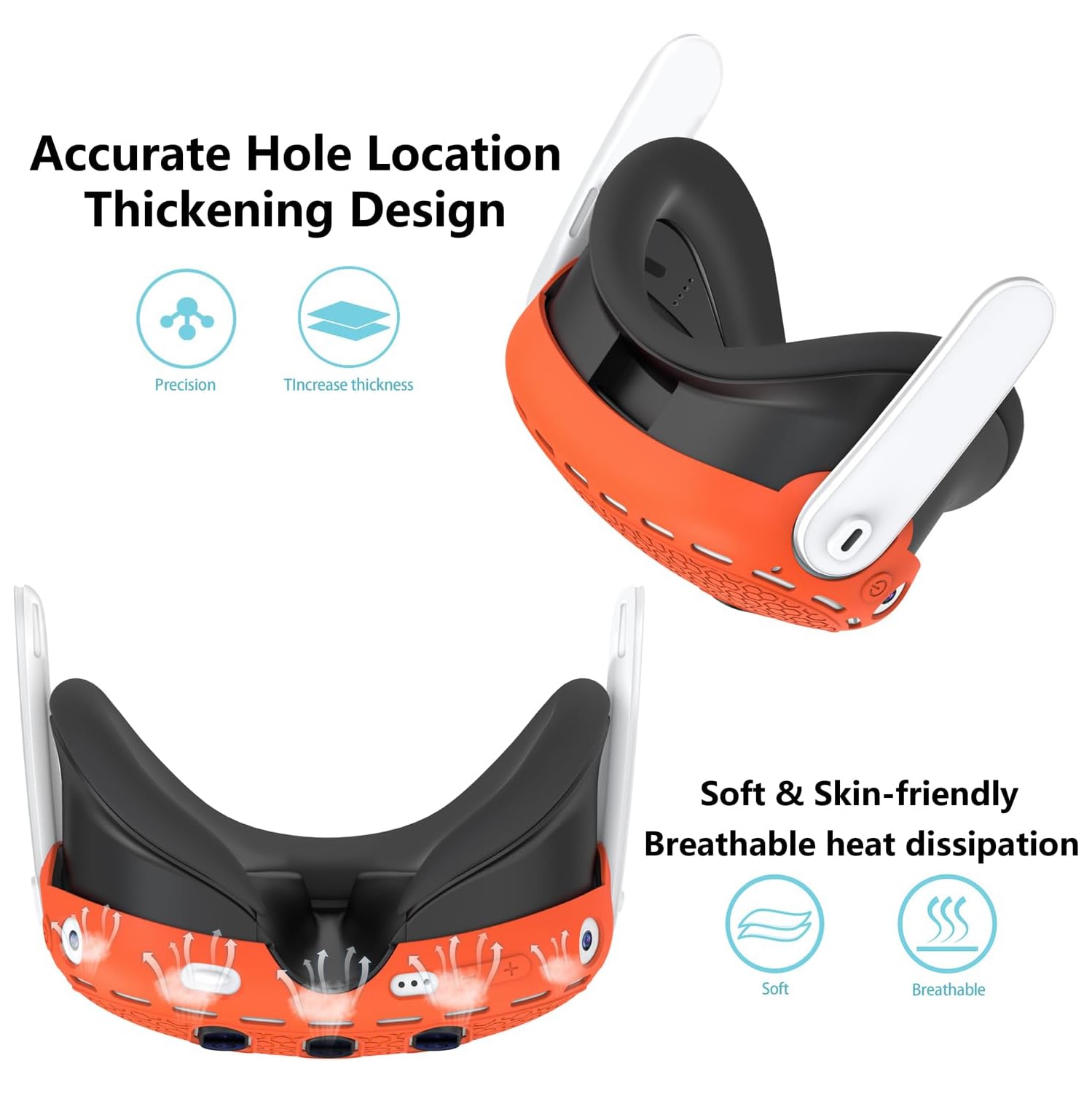 Protective Cover for Oculus/Meta Quest 3 Accessories, Silicone Controllers Grip Cover Protector, Soft Shell Skin with Face Cover and Lens Cover by