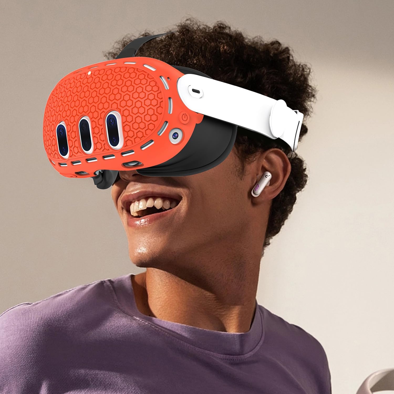 Protective Cover for Oculus/Meta Quest 3 Accessories, Silicone Controllers Grip Cover Protector, Soft Shell Skin with Face Cover and Lens Cover by