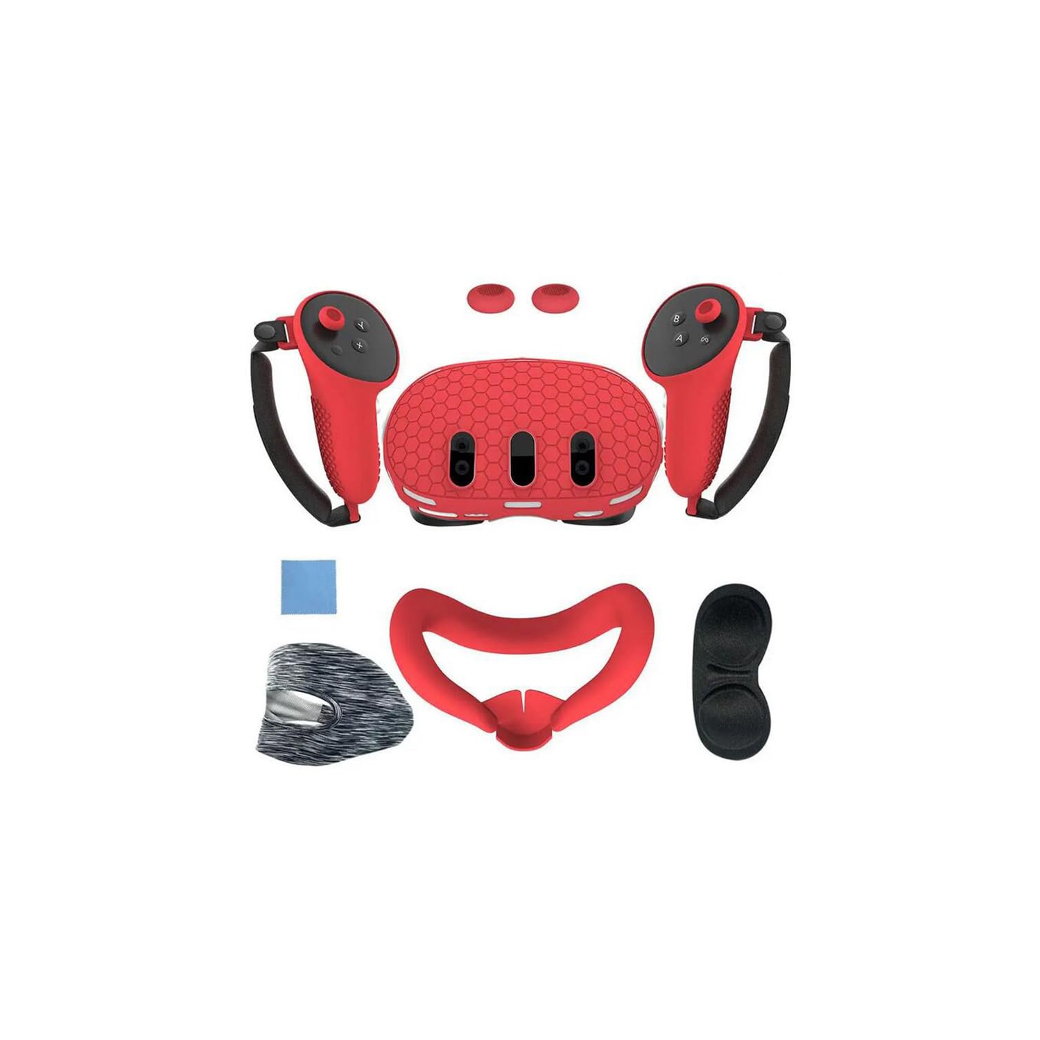 Étui protecteur en silicone pour casque de réalité virtuelle Meta Quest 3 couvre-tête couvre-oeil poignée capuchon bouton capuchon casque VR