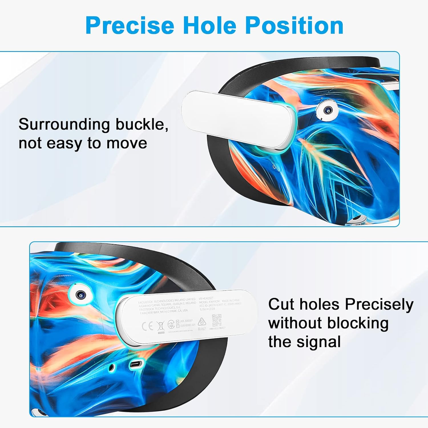 Oculus Quest 2, VR Accessory Set for Meta Quest 2, Include Controller Grip Leather Cover, VR Shell Cover, Face Cover, Lens Cover and Disposable Eye