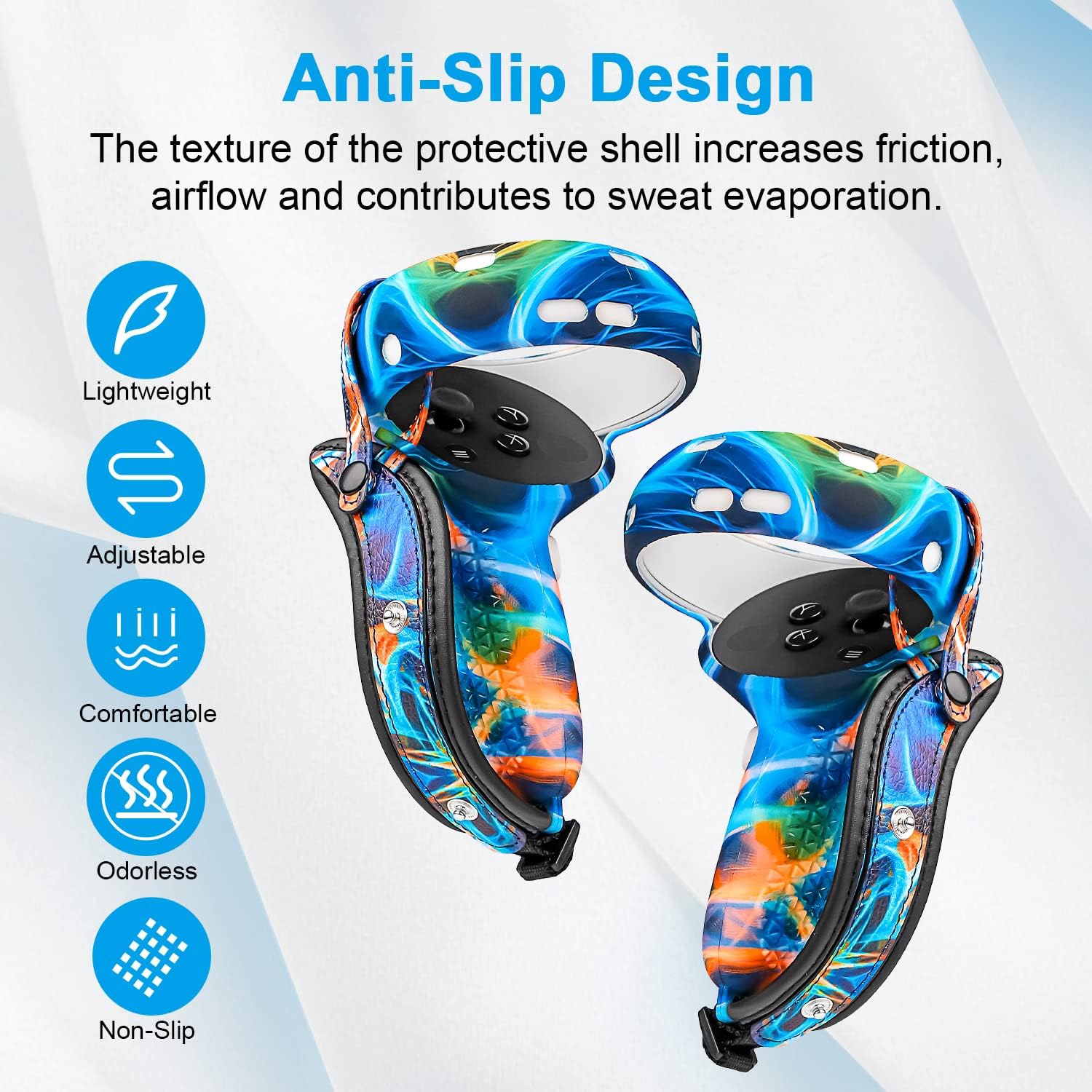 Oculus Quest 2, VR Accessory Set for Meta Quest 2, Include Controller Grip Leather Cover, VR Shell Cover, Face Cover, Lens Cover and Disposable Eye