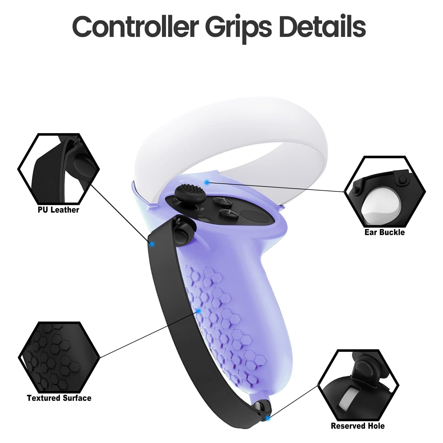 Protective Cover for Oculus/Meta Quest 2 Accessories, Silicone Controllers Grip Cover Protector, Soft Shell Skin with Face Cover and Lens Cover by