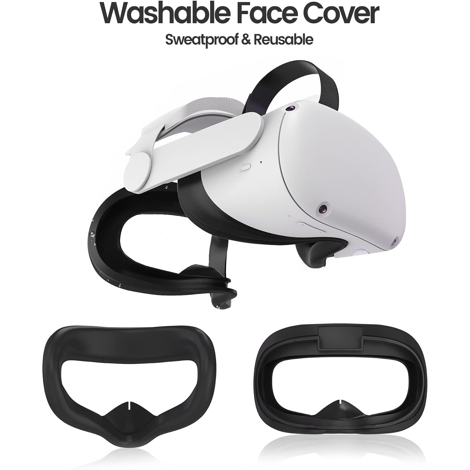 Protective Cover for Oculus/Meta Quest 2 Accessories, Silicone Controllers Grip Cover Protector, Soft Shell Skin with Face Cover and Lens Cover by