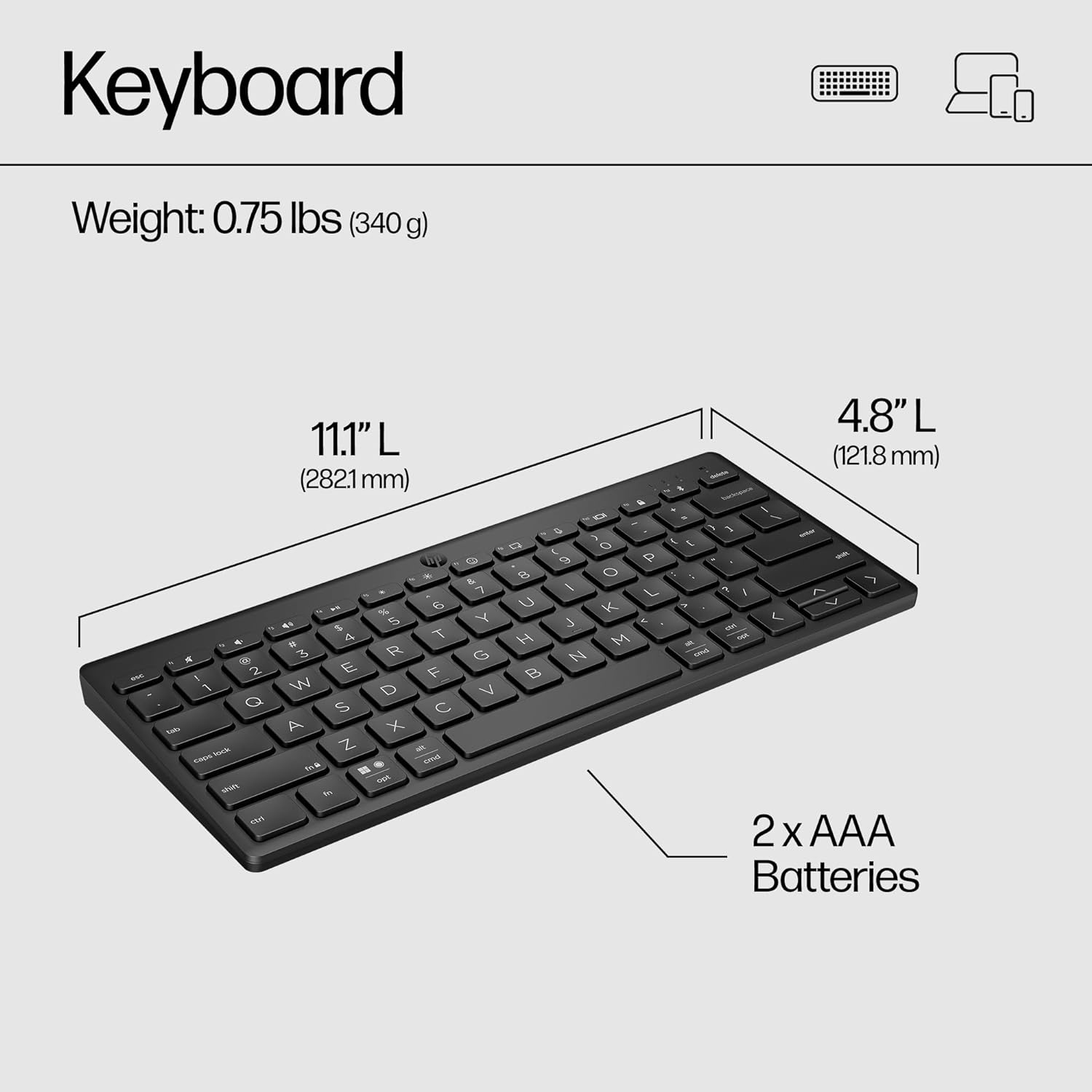 HP 350 Compact Multi-Device Bluetooth Keyboard
