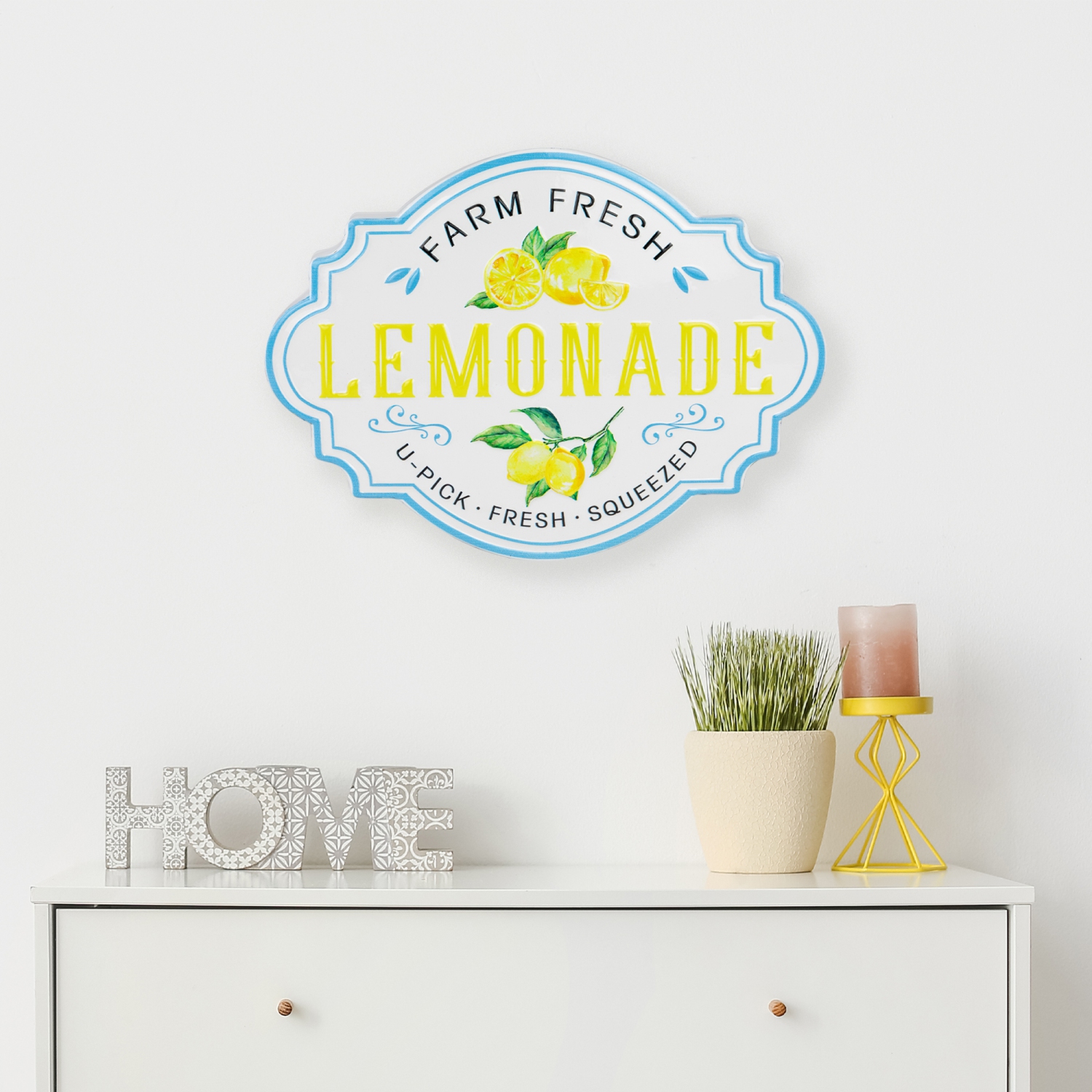 Farm Fresh Lemonade Metal Wall SIgn - 15"
