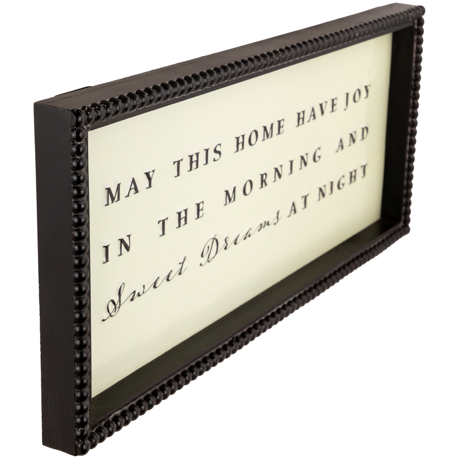 Affiche murale en métal encadrée « Joy and Sweet Dreams » - 17,75 po