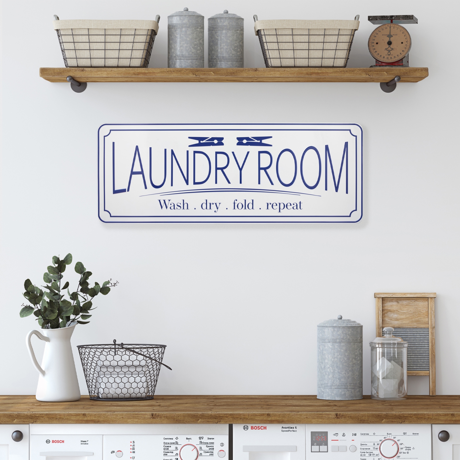 Laundry Room Metal Wall Sign - 36.25"