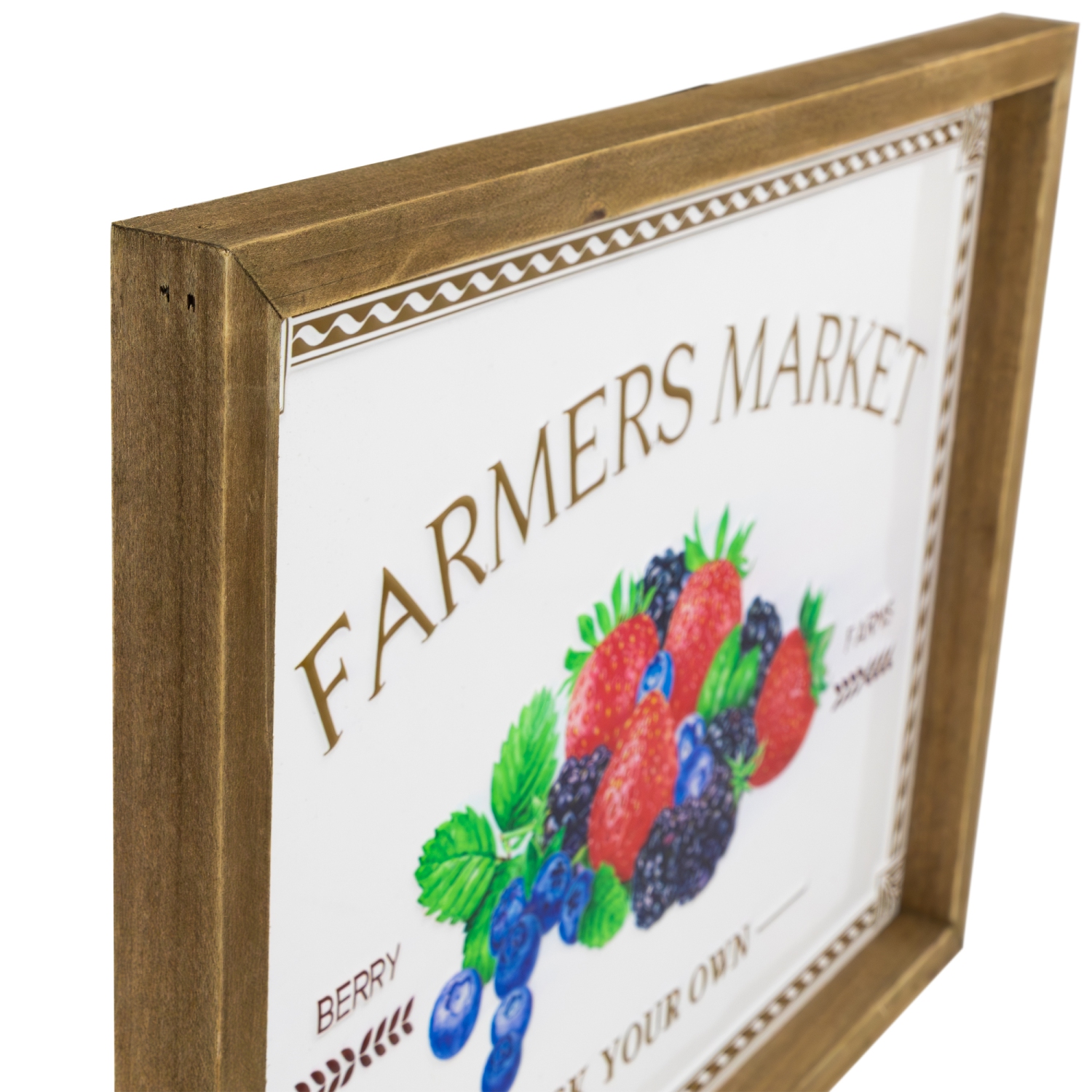 Affiche murale en métal encadrée « Farmers Market » - 15,75 po
