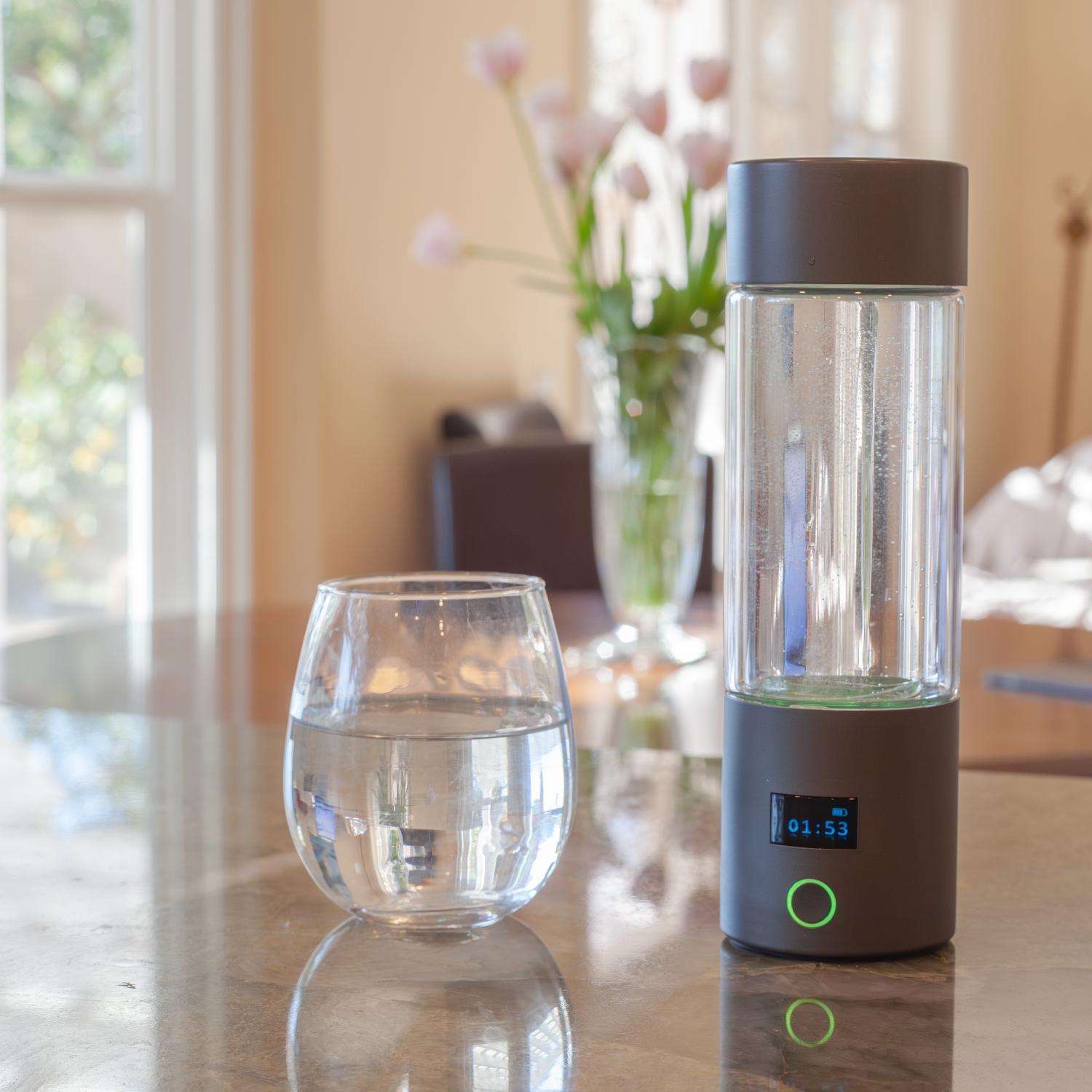 Python Bionic Hydrogen Water Bottle - Clinically Tested SPE & PEM Technology for Healthy Aging and Cellular Renewal - Anti-Aging Water Ionizer for